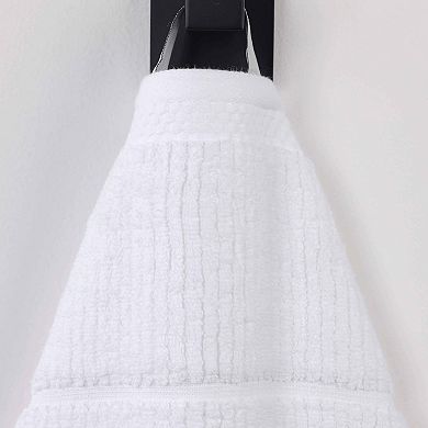 SUPERIOR 6-Piece Milo Smart Twist Cotton Medium Weight Solid Ribbed Design Towel Set