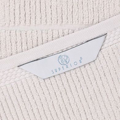 SUPERIOR 8-Piece Milo Smart Twist Cotton Medium Weight Solid Ribbed Design Towel Set