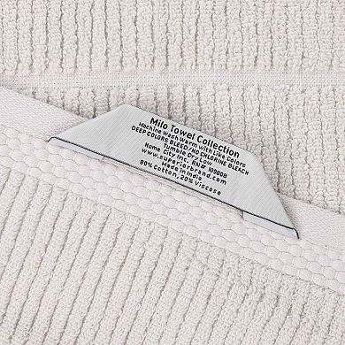 SUPERIOR 8-Piece Milo Smart Twist Cotton Medium Weight Solid Ribbed Design Towel Set