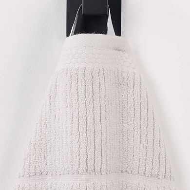 SUPERIOR 8-Piece Milo Smart Twist Cotton Medium Weight Solid Ribbed Design Towel Set