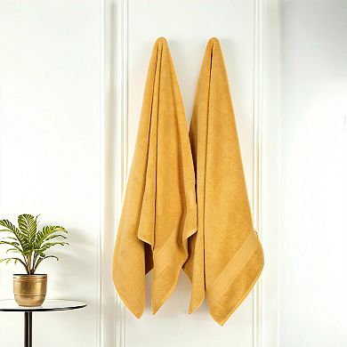 SUPERIOR 2-Piece Belmont Zero Twist Soft Absorbent Bath Sheet Set
