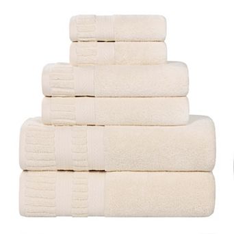 SUPERIOR 6 pc Venice Zero Twist Soft Absorbent Towel Set