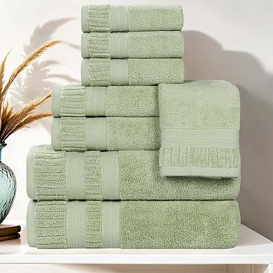 SUPERIOR 8 pc Venice Zero Twist Soft Absorbent Towel Set