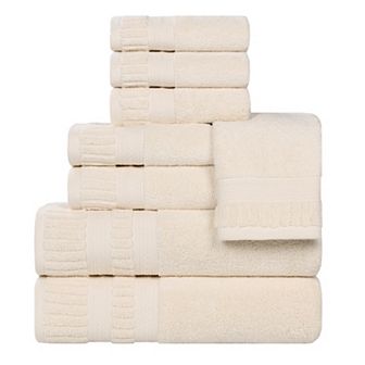 SUPERIOR 8 pc Venice Zero Twist Soft Absorbent Towel Set
