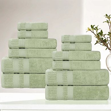 SUPERIOR 12 pc Venice Zero Twist Soft Absorbent Towel Set