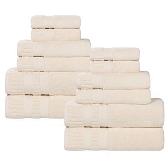 SUPERIOR 12 pc Venice Zero Twist Soft Absorbent Towel Set