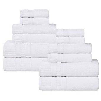 SUPERIOR 12 pc Venice Zero Twist Soft Absorbent Towel Set