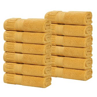 SUPERIOR 12 pc Venice Zero Twist Cotton Soft Absorbent Washcloth Set