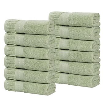 SUPERIOR 12 pc Venice Zero Twist Cotton Soft Absorbent Washcloth Set