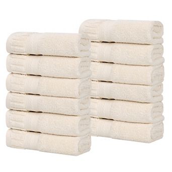 SUPERIOR 12 pc Venice Zero Twist Cotton Soft Absorbent Washcloth Set