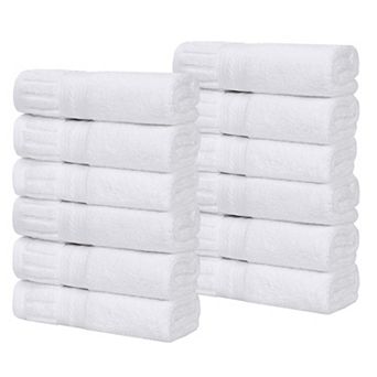 SUPERIOR 12 pc Venice Zero Twist Cotton Soft Absorbent Washcloth Set