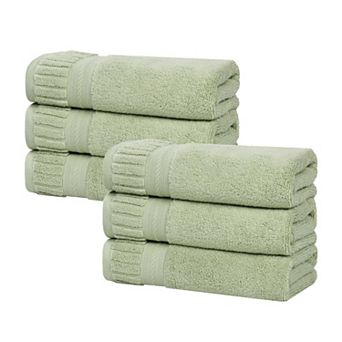 SUPERIOR 6 pc Venice Zero Twist Cotton Soft Absorbent Hand Towel Set