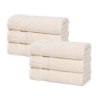 SUPERIOR 6 pc Venice Zero Twist Cotton Soft Absorbent Hand Towel Set