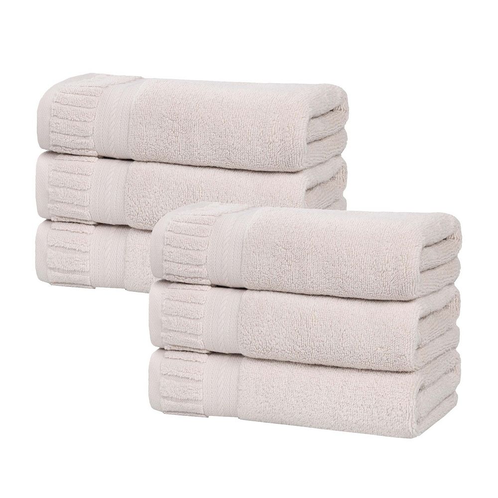 SUPERIOR 6-piece Venice Zero Twist Cotton Soft Absorbent Hand