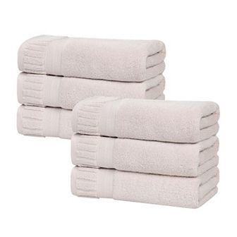 SUPERIOR 6 pc Venice Zero Twist Cotton Soft Absorbent Hand Towel Set