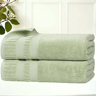 SUPERIOR 2-piece Venice Zero Twist Cotton Soft Absorbent Bath Towel Set