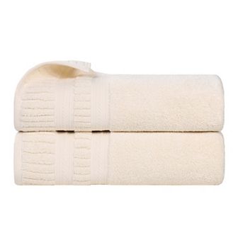 SUPERIOR 2 pc Venice Zero Twist Cotton Soft Absorbent Bath Towel Set