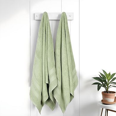 SUPERIOR 2-Piece Venice Zero Twist Cotton Soft Absorbent Bath Sheet Set