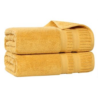 SUPERIOR 2 pc Venice Zero Twist Cotton Soft Absorbent Bath Sheet Set