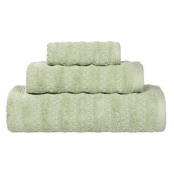 SUPERIOR 3 pc Zuma Zero Twist Cotton Medium Weight Soft Absorbent Towel Set