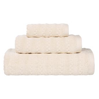 SUPERIOR 3 pc Zuma Zero Twist Cotton Medium Weight Soft Absorbent Towel Set