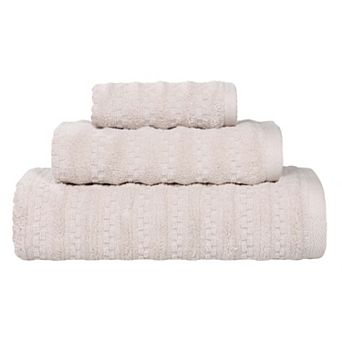 SUPERIOR 3 pc Zuma Zero Twist Cotton Medium Weight Soft Absorbent Towel Set