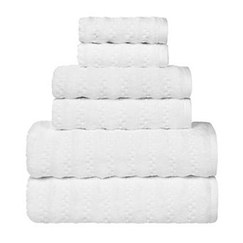 SUPERIOR 6 pc Zuma Zero Twist Cotton Medium Weight Soft Absorbent Towel Set