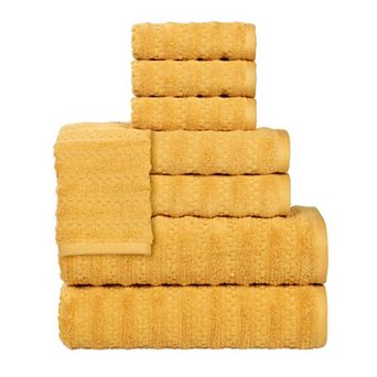 SUPERIOR 8 pc Zuma Zero Twist Cotton Medium Weight Soft Absorbent Towel Set