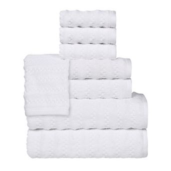 SUPERIOR 8 pc Zuma Zero Twist Cotton Medium Weight Soft Absorbent Towel Set