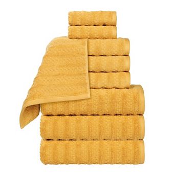 SUPERIOR 9 pc Zuma Zero Twist Cotton Medium Weight Soft Absorbent Towel Set