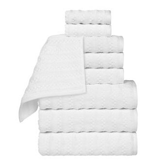 SUPERIOR 9 pc Zuma Zero Twist Cotton Medium Weight Soft Absorbent Towel Set