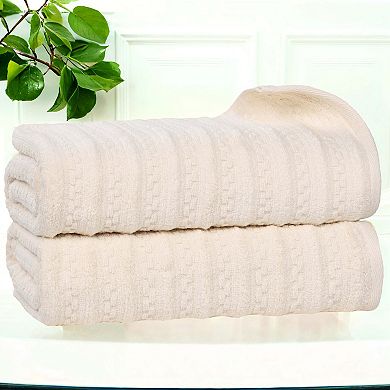 SUPERIOR 2-Piece Zuma Zero Twist Cotton Medium Weight Soft Absorbent Bath Towel Set