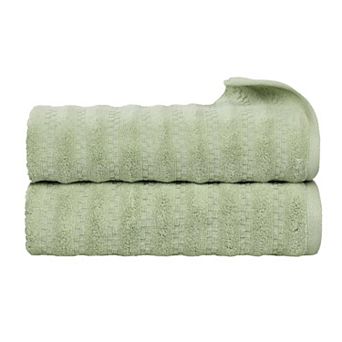 SUPERIOR 2 pc Zuma Zero Twist Cotton Medium Weight Soft Absorbent Bath Towel Set