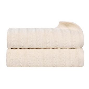 SUPERIOR 2 pc Zuma Zero Twist Cotton Medium Weight Soft Absorbent Bath Towel Set