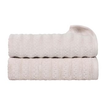 SUPERIOR 2 pc Zuma Zero Twist Cotton Medium Weight Soft Absorbent Bath Towel Set