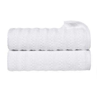 SUPERIOR 2 pc Zuma Zero Twist Cotton Medium Weight Soft Absorbent Bath Towel Set