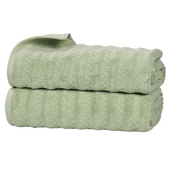 SUPERIOR 2 pc Zuma Zero Twist Cotton Medium Weight Soft Absorbent Bath Sheet Set