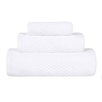 SUPERIOR 3 pc Playa Zero Twist Solid Waffle Textured Towel Set