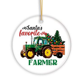 Santa’s Favorite Farmer Christmas Ornament, Farm Themed Gift