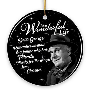 Clarence the Angel Dear George Quote Christmas Tree Ornament, Wonderful Life Gift