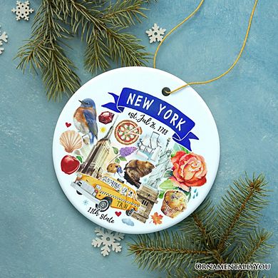 Artistic New York State Themes and Landmarks Christmas Ornament