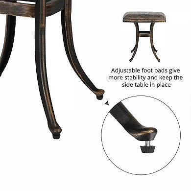Outdoor Patio Square Dining Table Cast Aluminum