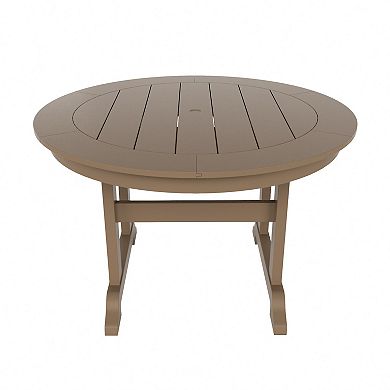 Westintrends 5-piece Outdoor/patio Round Dining Table Set With Side Chairs