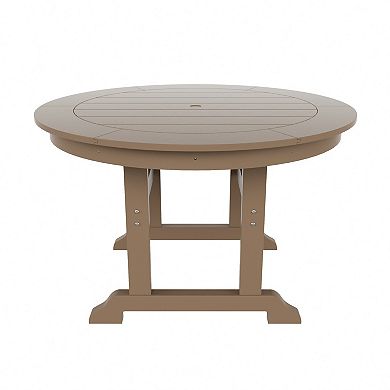 Westintrends 5-piece Outdoor/patio Round Dining Table Set With Side Chairs