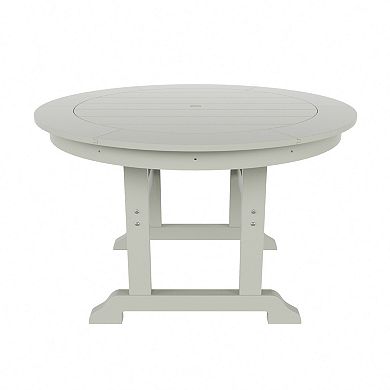 Westintrends 5-piece Outdoor/patio Round Dining Table Set With Modern Adirondack Dining Chairs