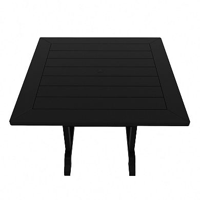 Westintrends 5-piece Outdoor/patio Square Dining Table Set With Armchairs