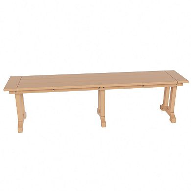 6 Piece Outdoor Patio Dining Table and Armchair Dining Bench Set