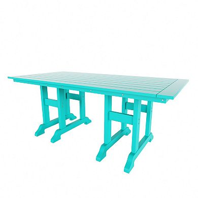 Westintrends 6-piece Outdoor/patio Trestle Dining Set With Bench And Armchairs