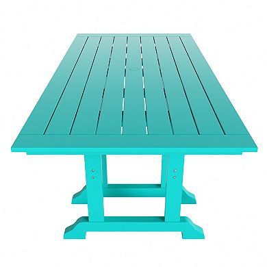 Westintrends 6-piece Outdoor/patio Trestle Dining Set With Bench And Armchairs