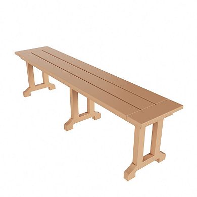 Westintrends 6-piece Outdoor/patio Trestle Dining Set With Bench And Armchairs